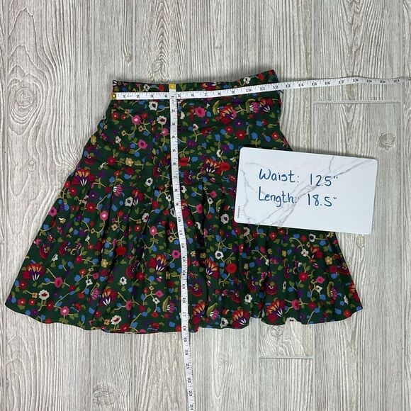 Vintage Rafferty Women's Outfit Set Short Sleeve Top Small, Skirt 7/8 Floral Gre - Picture 7 of 12
